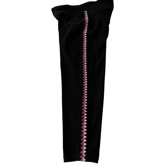 IDEOLOGY HIGH RISE ACTIVEWEAR LEGGINGS, WOMENS, L, BLACK W/PINK TRIM,FULL LENGTH - Picture 3 of 11